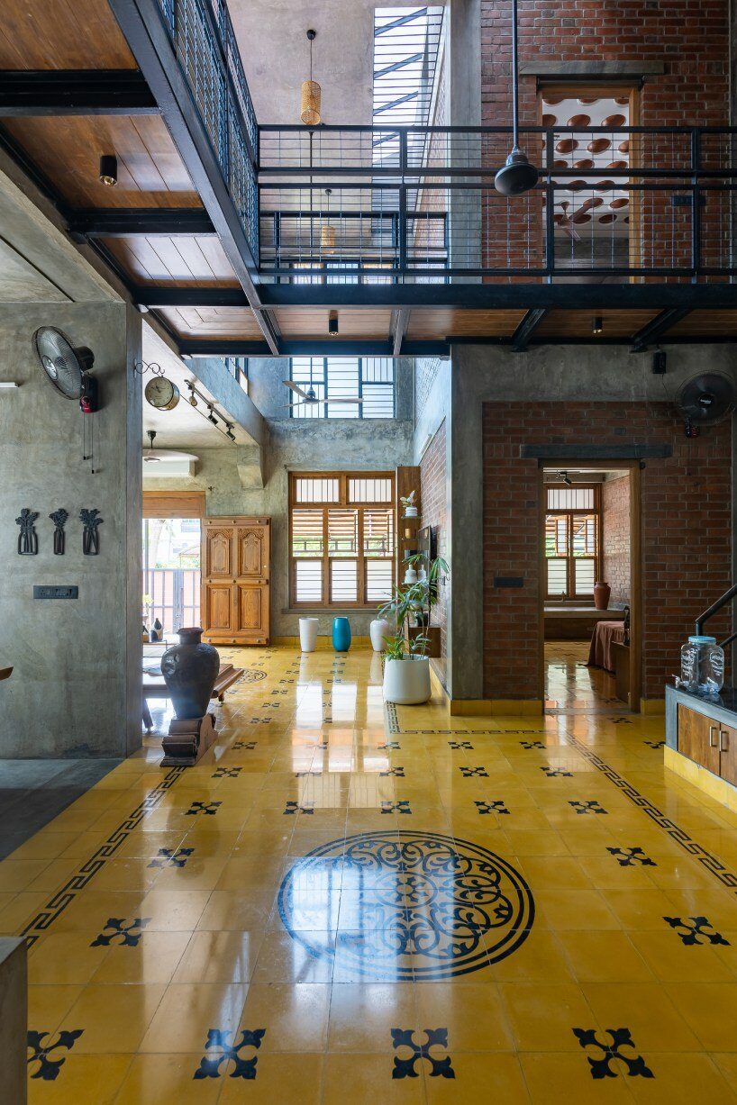 onebulb architecture's passive brick house in india winds communal and meditative spaces